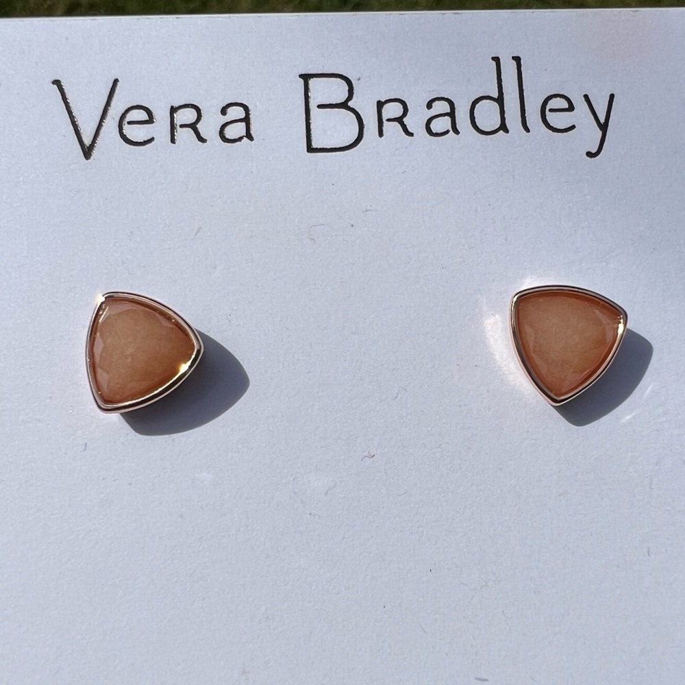 Vera Bradley Semi-Precious Stone Rose Gold Tone Peach Earrings